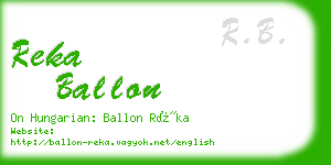 reka ballon business card